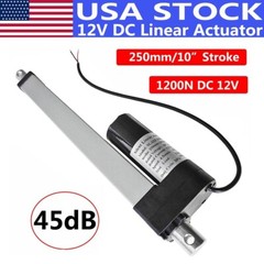 US Heavy Duty 250mm 10″ Stroke Ultra-quiet 1200N DC Linear Actuator for Auto Car