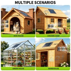 Solar Exhaust Fan, 25W Solar Panel with 2pcs Ventilation Alonie Fans Kit