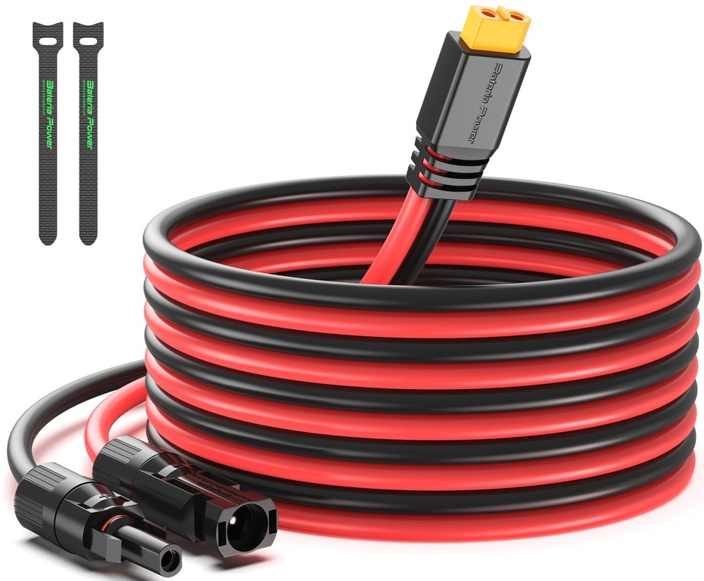 Solar to XT60 Charge Extension Cable 12AWG 10Ft Solar Connector to XT60 Adapt…