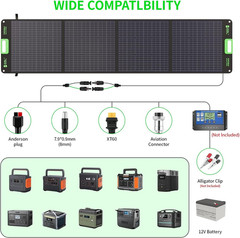 200W Foldable Solar Panel Kit for RVs, Waterproof with 4 Kickstands