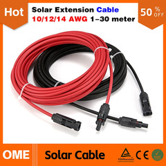 XIONGISOLAR Solar PV Cable Wire Black+Red 2.5/4/6Mm² with Male and Female Extens