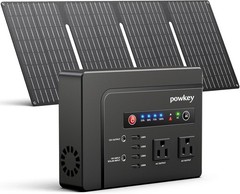powkey Solar Generator 200W 146Wh Pure Sine Wave AC