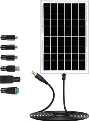12V Solar Panel with 6 Optional Adapter Plugs,10W Solar Panel Battery Charger…