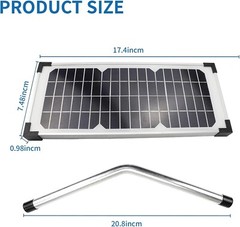 10 Watt Solar Panel Kit Replace FM123 for Mighty Mule FM200 FM350 FM500 FM502