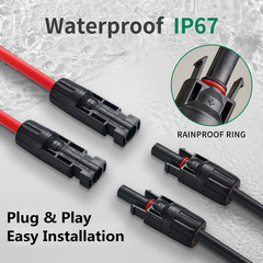Solar Connectors Y Branch Parallel Adapter 10AWG Cable for Solar Panel (Red & Bl