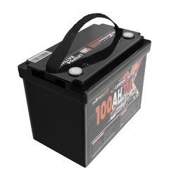 12V 100Ah LiFePO4 Battery for Off Grid Backup System, Lightweight 23lbs, BMS