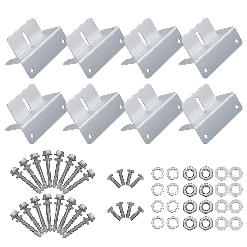8 Units Solar Panel Mounting z Bracket, Supporting for RV, Roof, Boat, Off Gr…