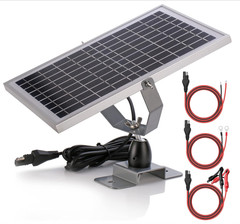 10W 12V Solar Battery Charger with MPPT Controller, Waterproof Panel Kit
