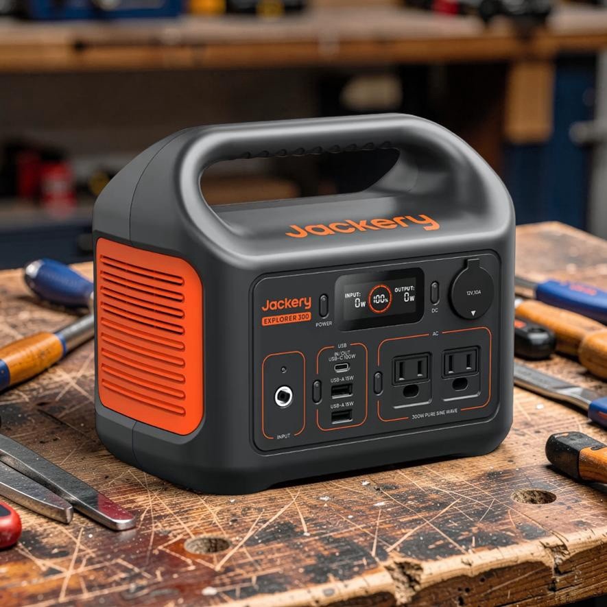 Jackery Explorer 300 Portable Power Station – 293Wh, 300W, Solar Generator Ready