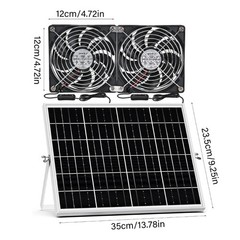 Solars Powered ABS Ventilation Device 12V 3000RPM For Indoor Temperature