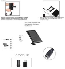 2 Pack Ring Solar Panel(2nd Generation), 5W Solar Panel Charger with Mount fo…