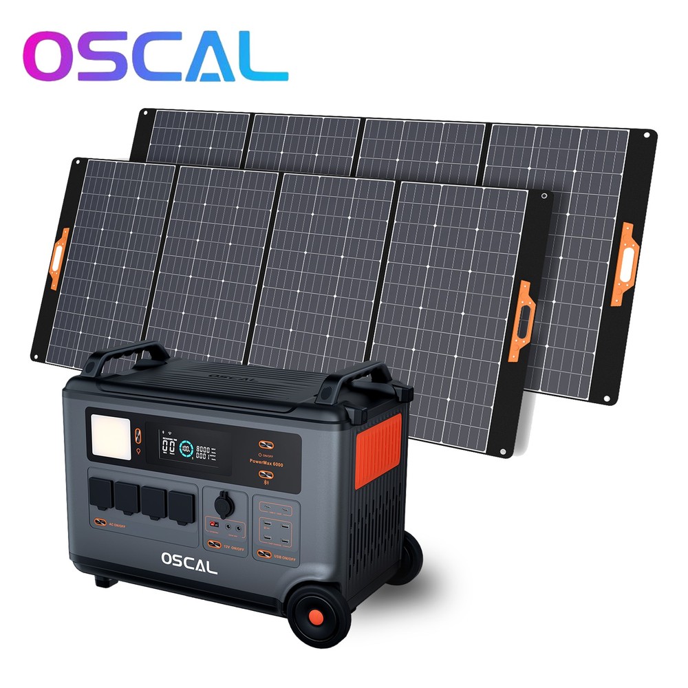 Blackview OSCAL 6000W Portable Power Station 3600Wh LiFeP04 +2x 400W Solar Panel