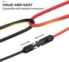 Waterproof 20ft/30ft 10AWG Solar Panel Extension Cable Solar Wire Connector IP67
