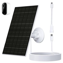 7W Solar Panel for 2K Cameras, USB-C Charger, IP66 Waterproof, 360° Mount, 9.8ft