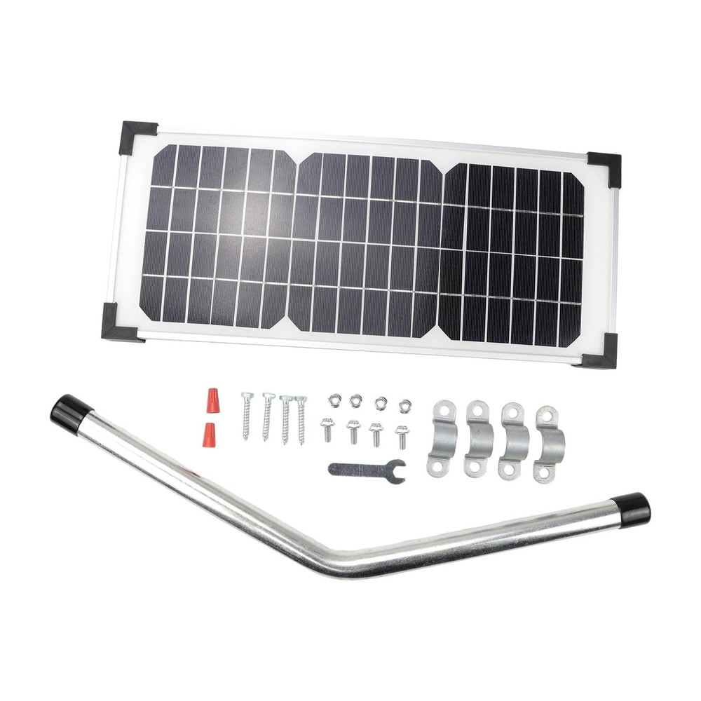 FM123 10 Watt Solar Panel Kit, Fit for Mighty Mule Automatic Gate Openers, Bl…