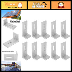 10 Pcs Solar Panel Mounting Brackets Kit – L Foot Aluminum Roof Mounts for PV Sy