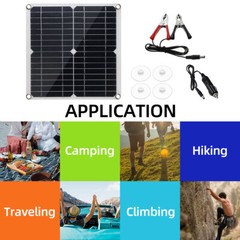 20 Watt 12 Volt Solar Panel Kit Monocrystalline Solar Panel + 30A PWM E9L9