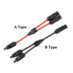 Parallel Connector 2-to-1 PV 1000V 30A Branch Adapter Cable For Combiner Box