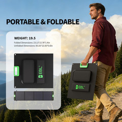 200W Portable Solar Panel for Power Station, Foldable Solar Charger W/ 4 Kicksta
