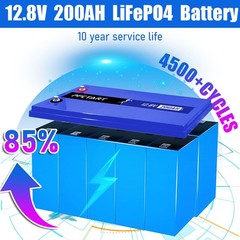 PFCTART 12V 200AH LiFePO4 Deep Cycle Lithium Battery for RV Camping Off-Grid Car