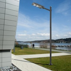 10ft Black Galvanized Steel Outdoor Parking Lot Lighting Post With Ground Cage