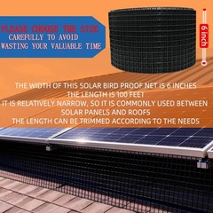 Comfality Solar Panel Bird Guard Black PVC1/2 inch 6in * 100FT Anti Bird roll…