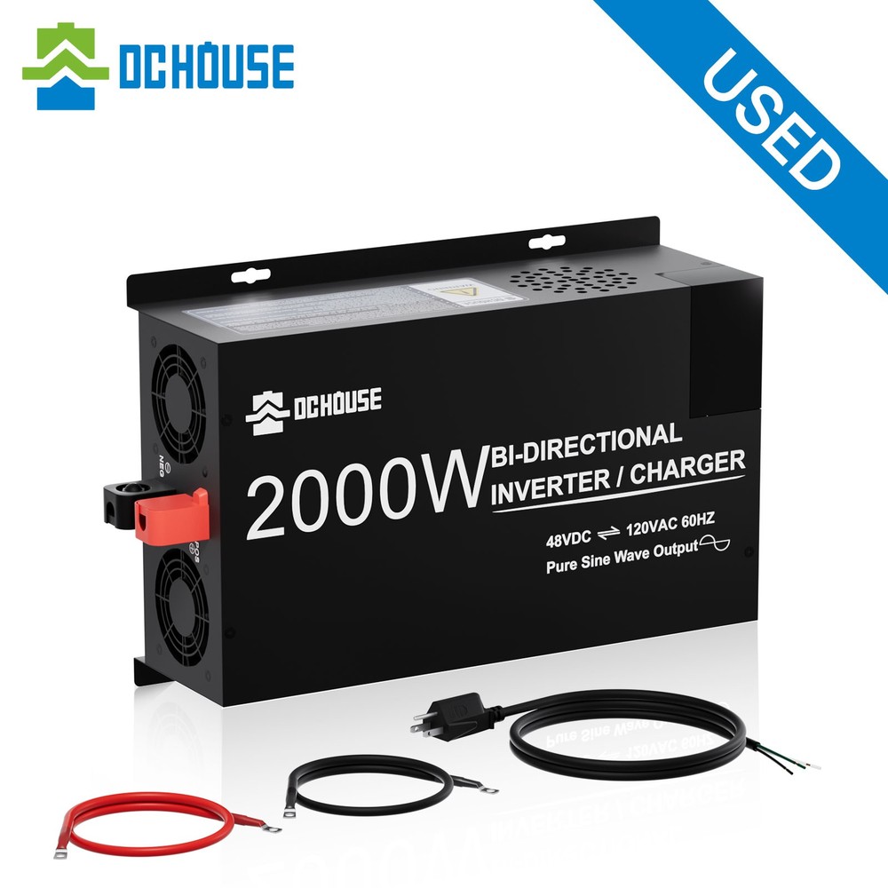 48V 2000W Pure Sine Wave Inverter 25A Lithium Battery Charger 2 in 1 Golf Carts