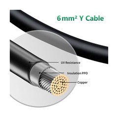 Solar Connectors Y Branch Parallel Adapter 10AWG Cable for Solar Panel (Red &…