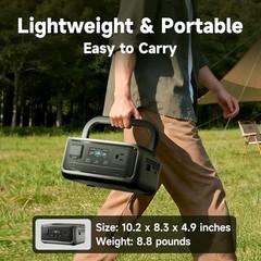 Portable Power Station 300W (600W Peak), 256Wh LiFePO4 Battery, 2 VOLIX P300