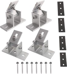 4 Pack Adjustable Solar Panel Tilt Mount Bracket Base, Tilt Angle 10°-60° Fla…