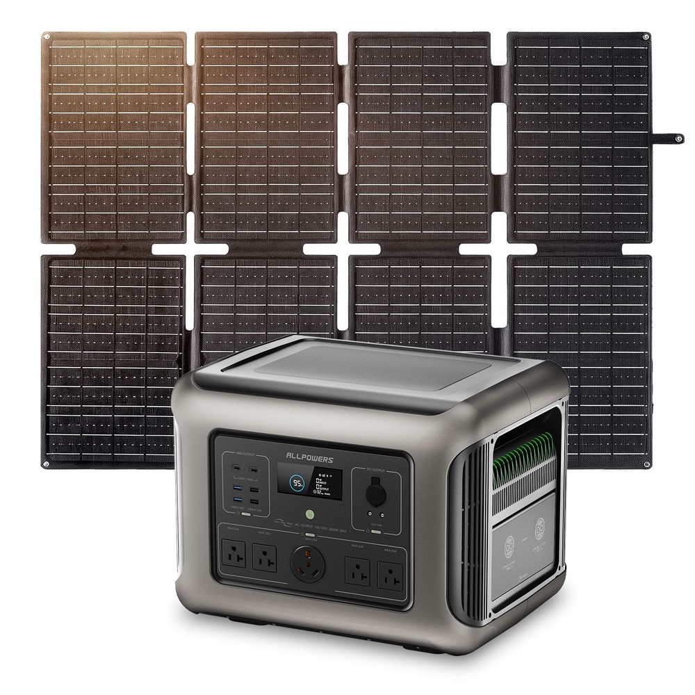 ALLPOWERS R2500 V2 1920Wh Portable Power Station with 160W Solar Panel Home Use
