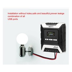 20-60A MPPT Solar Charge Controller Charger 12V/24V/48V with Color LCD Display E