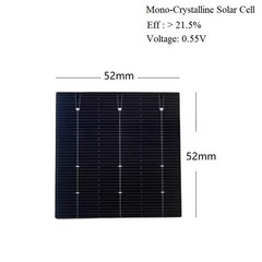 52x52mm High Efficiency Monocrystalline Solar Cells 50PCS DIY Power Module