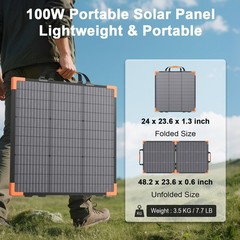 MHPOWOS 100W 200W Portable Solar Panel Bifacial for Jackery Explorer 1000 v2