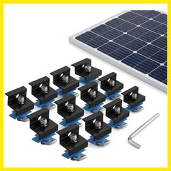 12-Pack Black Aluminum 30mm/35mm Solar Panel End Clamps for Standard Unistrut…