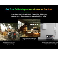 Blackview OSCAL PowerMax 6000W Portable Power Station 3600Wh LFP + Extra Battery