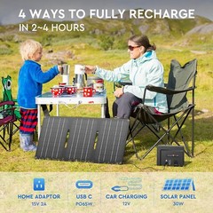 Portable Power Station Solar Generator Panel Power Bank Outlet Camping Emergency