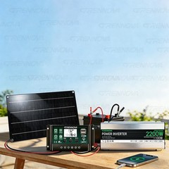 Grennova 2200W Off-Grid Solar Kit 50W Panel 60A MPPT Dual Voltage Inverter Home