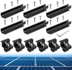 Solar Panel Bracket Kit, 6 Pcs 7.87 in Aluminium Solar Panel Mounting Rail 30Mm/