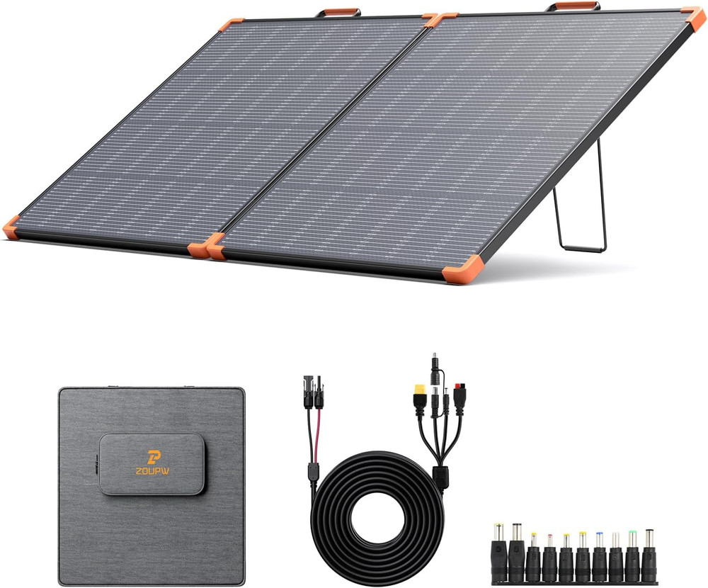 180W Portable Solar Panel N-Type 16BB,25% High Efficiency Foldable Solar Panel f