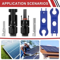 32 PCS Solar Panel Connectors MC4, 16 Pairs Male/Female + 2 Wrenches IP67 Wat…
