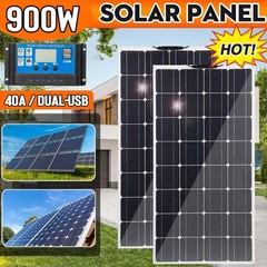 150-300W Flexible Solar Panel RV Rooftop Cabin Car Boat Home Camping Portable PV