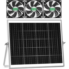 Solar Powered Exhaust Fan Greenhouse Chicken Coop Goat Shed Waterproof Durable