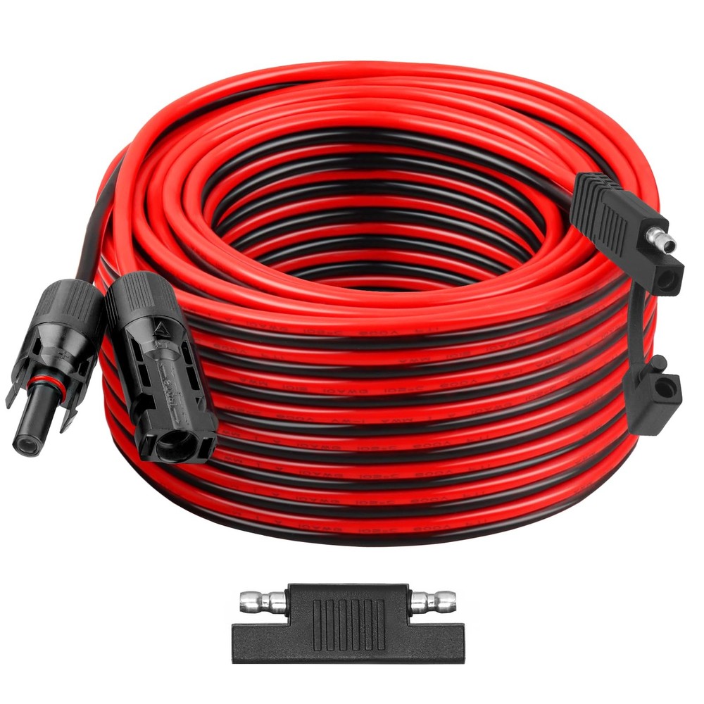 Solar SAE Extension 50FT 10AWG Polarity Adapter RV Caravan