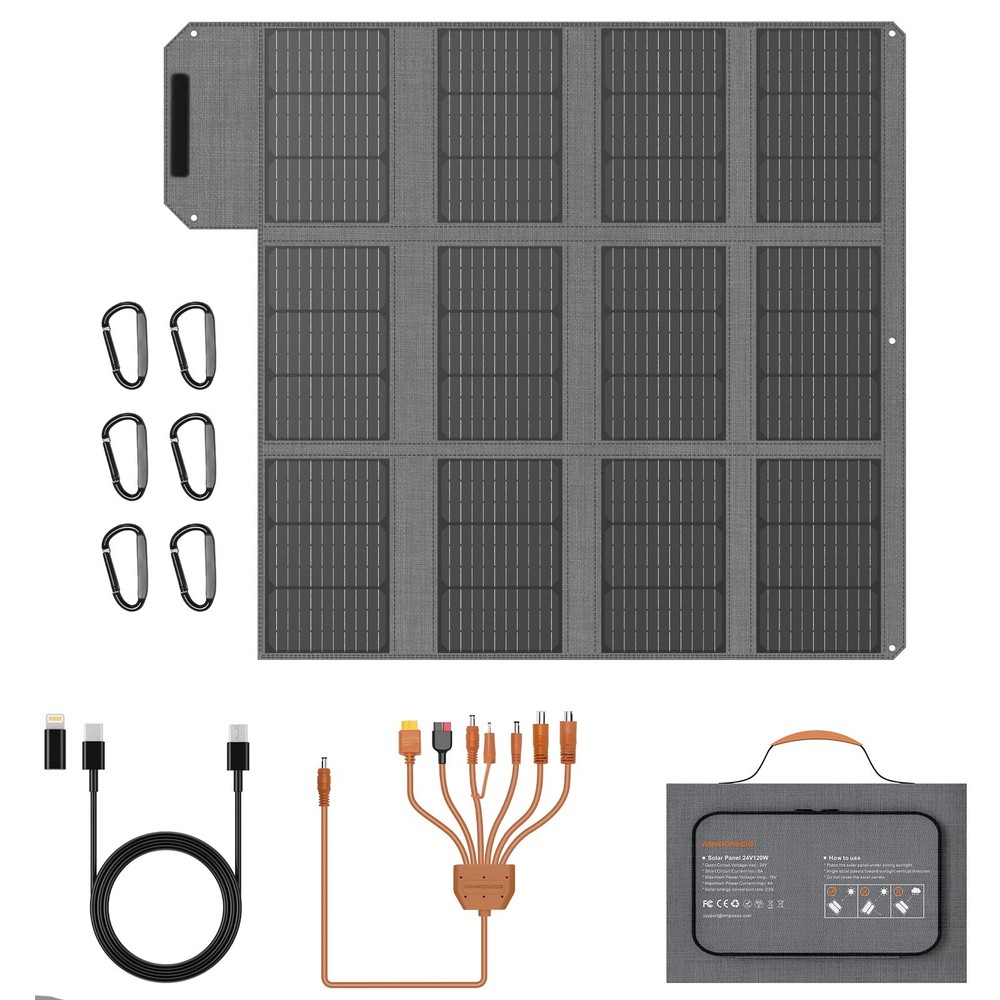 120W Solar Panel Charger Kit For Anker SOLIX C200 C300 Anker 521 Power Station