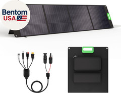 200W Portable Solar Panel for Power Station, Foldable Solar Charger W/ 4 Kicksta