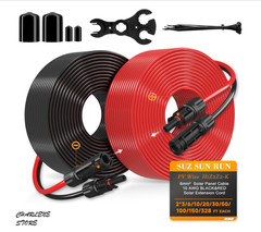 10AWG Solar Extension Cable 50FT Red & Black w/ MC4 Connectors