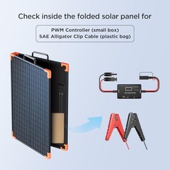 Portable Solar Panel, Foldable Tempered Glass Solar Panel Kit with 20A 100W