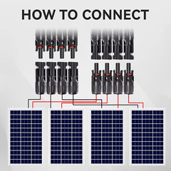 Solar Y Branch Connectors 1 Pair Parallel Connectors 1 to 4 Splitter Cable Wire
