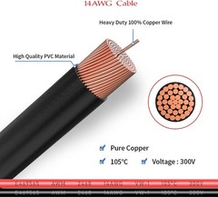 14 AWG 2 FT SAE Splitter Extension Cable 1 to 4 SAE Adapter with Polarity Revers